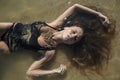 Nymph lying in water Royalty Free Stock Photo