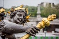 The Nymph statue on the bridge of Alexander III in Paris, France Royalty Free Stock Photo