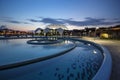 Nymphaea Aquapark by night in Oradea, Romania