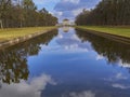 Nymphenburg castle, Munich, Germany, view along the canal