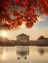 Nymphenburg Palace with the royal garden in Munich, Germany Royalty Free Stock Photo