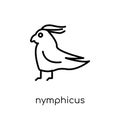 Nymphicus hollandicus icon. Trendy modern flat linear vector Nymphicus hollandicus icon on white background from thin line animal