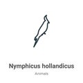 Nymphicus hollandicus outline vector icon. Thin line black nymphicus hollandicus icon, flat vector simple element illustration