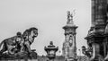 Nymphs and fames of the Alexandre bridge in Paris, France.