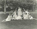 Nymphs posing in park