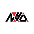 NYO triangle letter logo design with triangle shape. NYO triangle logo design monogram. NYO triangle vector logo template with red Royalty Free Stock Photo