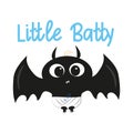 Little batty text cute bat halloween illustration graphic vector. Royalty Free Stock Photo