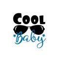 Cool baby text with sunglasses. Royalty Free Stock Photo