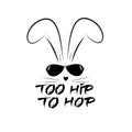 Too hip to hop-text with cool bunny Royalty Free Stock Photo