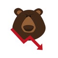 Bear symbols of stock market trends. Royalty Free Stock Photo