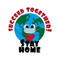 Succeed Together!- text with Earth Planet.