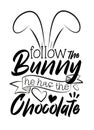 Follow the bunny he has the chocolate