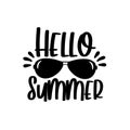 Hello Summer - greeting with cool sunglasses. Royalty Free Stock Photo