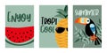 Vector set of bright summer cards.