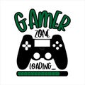 Gamer Zone loading... funny text with controller.