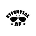 Essential AF- funny phrase with sunglasses. Royalty Free Stock Photo