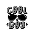 Cool Boy text with Sunglasses Royalty Free Stock Photo