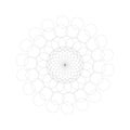 Vector circular rosette, circle round shape, design element, protection border, isolated on white, line art sign symbol, Royalty Free Stock Photo