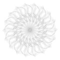 Vector circular rosette, circle round shape, design element, protection border, isolated on white, line art sign symbol, Royalty Free Stock Photo