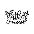 Gather calligraphy with leaves.