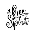 Free Spirit- calligraphy with arrow and hearts