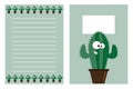 Notebook template set, with cute cacatus.