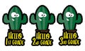 Cute cactus School greeting set. Hello 1st grade, hello 2nd grade, hello 3rd grade Royalty Free Stock Photo