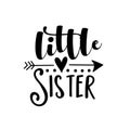 Little Sister - text with arrow symbol Royalty Free Stock Photo