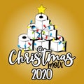 Christmas Mode 2020 - Funny greeting card for Christmas in covid-19 pandemic self isolated period Royalty Free Stock Photo