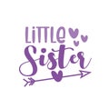 Little Sister- calligraphy with arrow symbol. Royalty Free Stock Photo