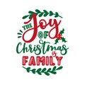 The Joy Of Christmas Is Family- positive message for Christmas.