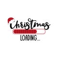 Christmas loading...funny holiday symbol, with Santa`s hat. Royalty Free Stock Photo