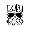 Baby Boss text with sunglasses Royalty Free Stock Photo