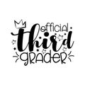 Official Third Grader- funny black typography design.