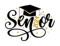 Senior 2024 - Typography. black text isolated white background.