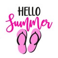 hello summer - Motivational quotes. Royalty Free Stock Photo