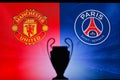 NYON, SWISS, NOVEMBER 2. 2020: Manchester United vs. Paris Saint-Germain. Football UEFA Champions League 2021 Group Stage match.