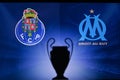 NYON, SWISS, NOVEMBER 2. 2020: Porto FC vs. Olympique Marseille. Football UEFA Champions League 2021 Group Stage match. UCL Trophy