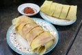 Nyonya Popiah with Chili Sauce Closeup