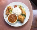 Nyonya rice with fried chicken