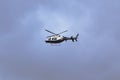 NYPD Bell 429 helicopter in the sky providing security during New York City Marathon start