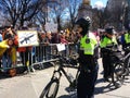 NYPD, Bicycle Squad, March for Our Lives, Protest, Columbus Circle, NYC, NY, USA Royalty Free Stock Photo