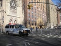 NYPD Blockade, Evangelical Lutheran Church of the Holy Trinity, Women`s March, Central Park West, NYC, NY, USA