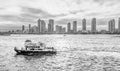 NYPD boat patrolling East River Royalty Free Stock Photo