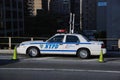 NYPD Car on Brooklyn Bridge Royalty Free Stock Photo