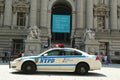 NYPD car in the front of National Museum of the American Indian in Manhattan Royalty Free Stock Photo