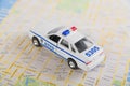 NYPD car and road map. Royalty Free Stock Photo