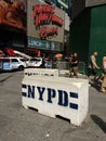 NYPD Concrete Safety Barriers, Times Square, NYC, USA Royalty Free Stock Photo