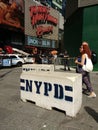 NYPD Concrete Safety Barriers, Times Square, NYC, USA Royalty Free Stock Photo