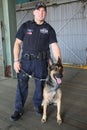 NYPD counter terrorism bureau K-9 police officer and K-9 dog providing security in New York